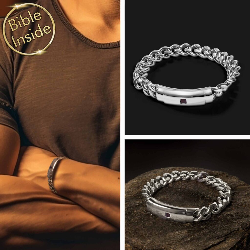 Bracelet in the Bible Design With Chain Link Style for Men by My Nano Jewelry
